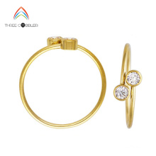 GFR011 14k Gold Filled Solitaire Stacking Clear CZ Ring - Minimalist Simple Everyday 14k yellow gold thin sparkle dainty finger
